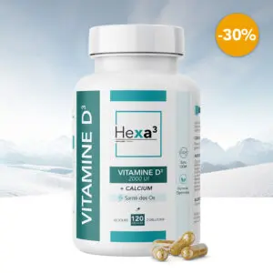 Vitamine D 2000 UI Calcium gélules fiche produit Hexa3