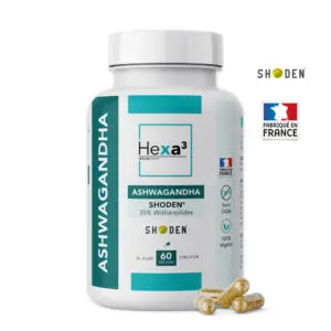 ashwagandha shoden 60 gélules Hexa3 KSM66 bio