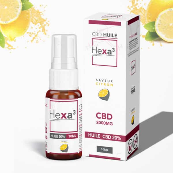 huile CBD 20% citron en spray 10ml Hexa3