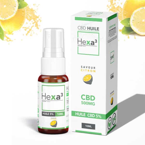 Huile CBD 5% citron en spray 10ml Hexa3