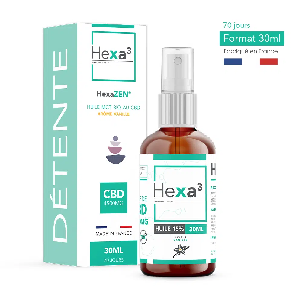 Huile CBD 30ml Bio Détente HexaZEN Hexa3