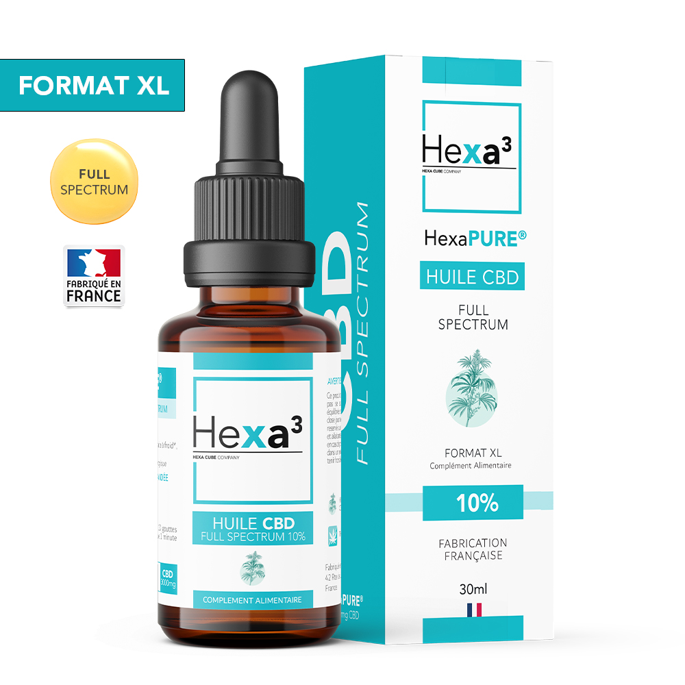 Huile CBD 10% Full Spectrum 30ml Hexa3