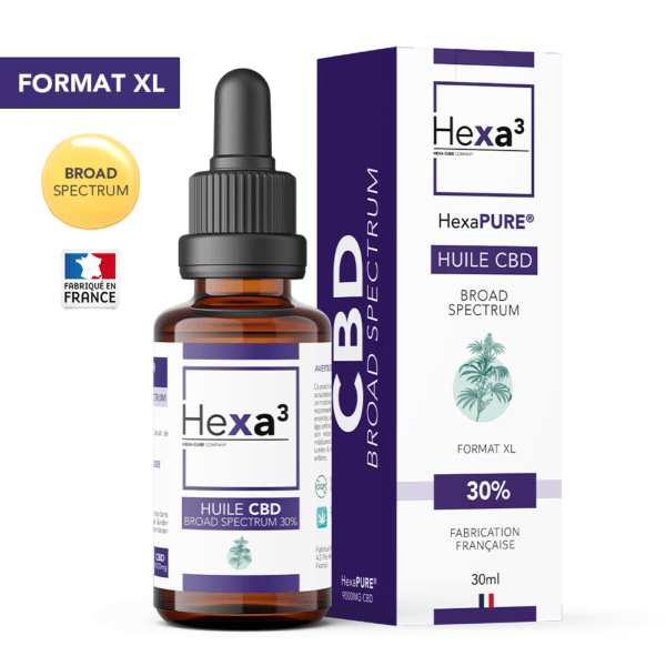 Huile CBD 30% Broad Spectrum Format XL 30ml Hexa3