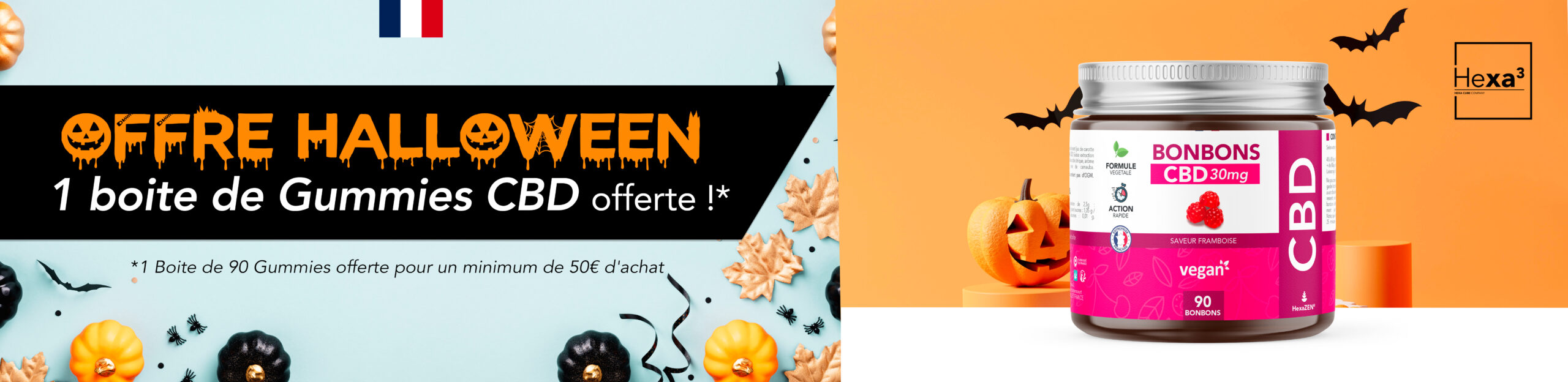 promotion CBD halloween une boite de gummies offerte dès 50€ d'achats